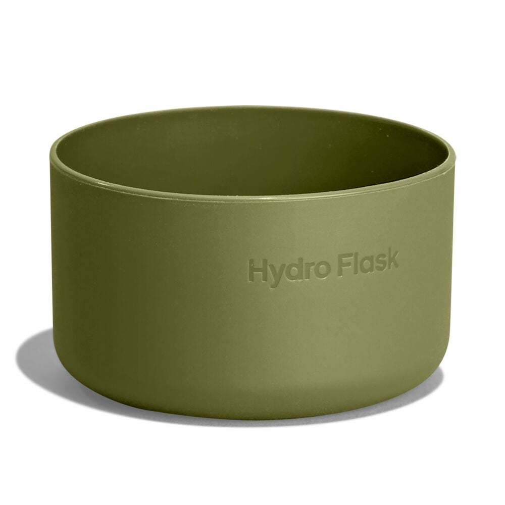 Olive green Hydro Flask silicone cup or bowl with smooth matte finish, straight sides, rounded rim, and "Hydro Flask" embossed on the side.