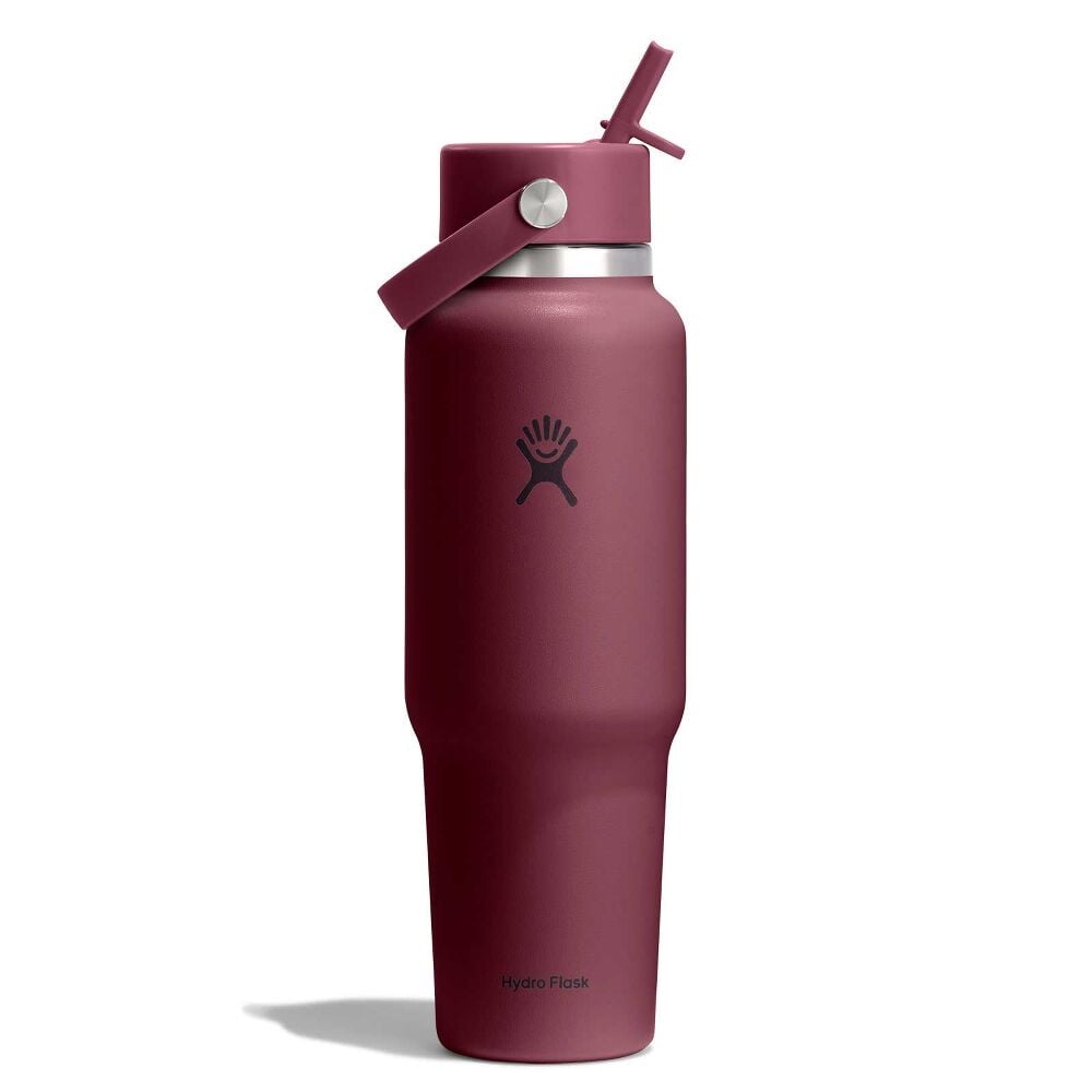 40 oz Travel Bottle with Flex Straw Cap - Burgundy