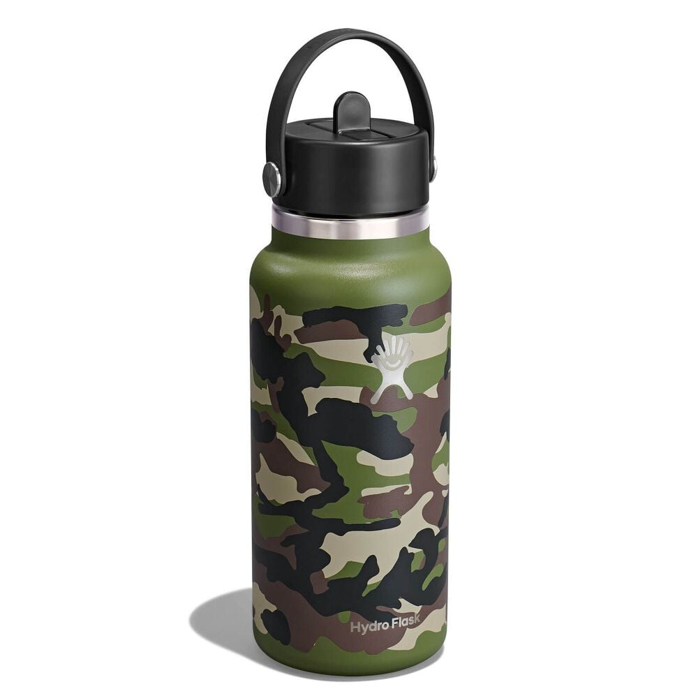 32 oz Wide Mouth with Flex Straw Cap - Woodland Camo