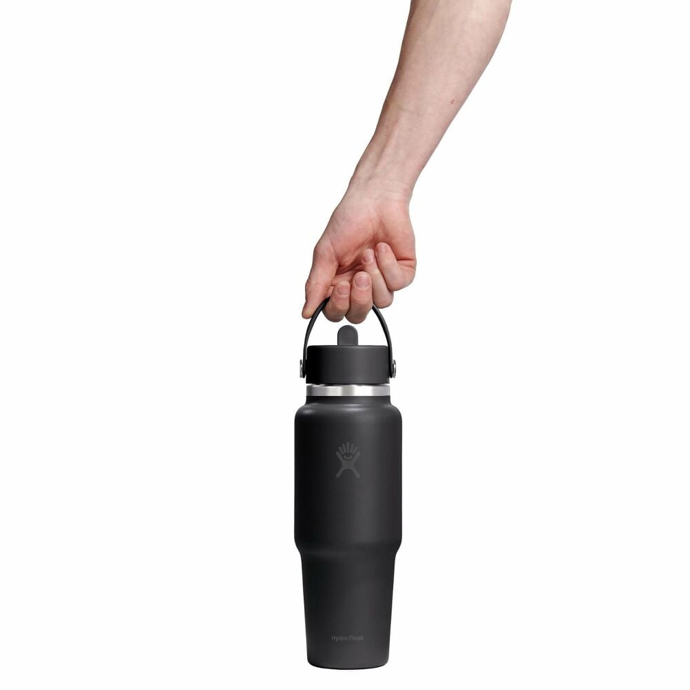 32 oz Travel Bottle with Flex Straw Cap - Black