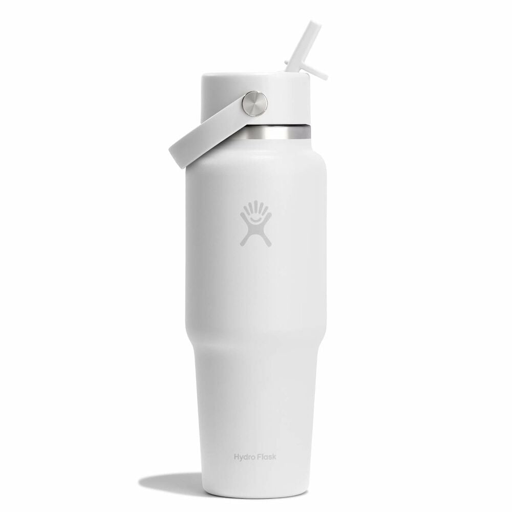 32 oz Travel Bottle with Flex Straw Cap - White